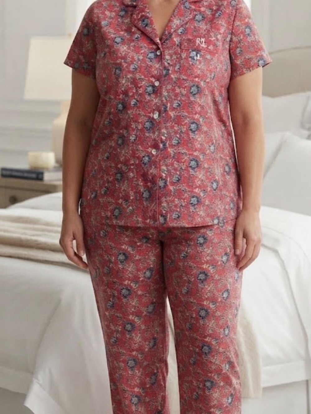 Ralph Lauren Kids Red Floral Two-Piece Pajama Set